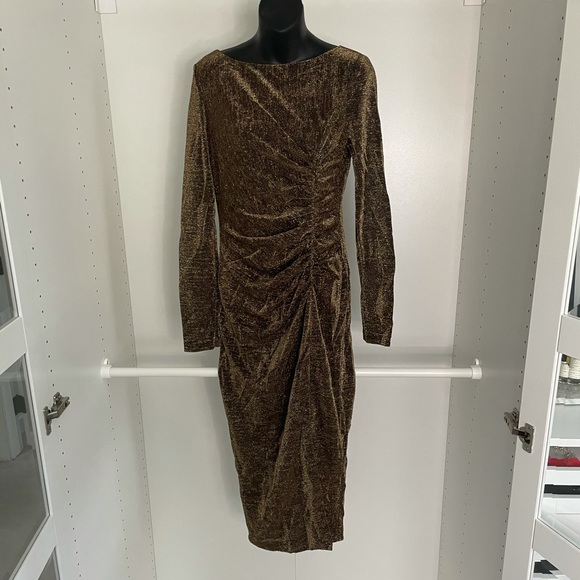 NWT Rachel Zoe gold black metallic midi sz10 - Picture 5 of 8